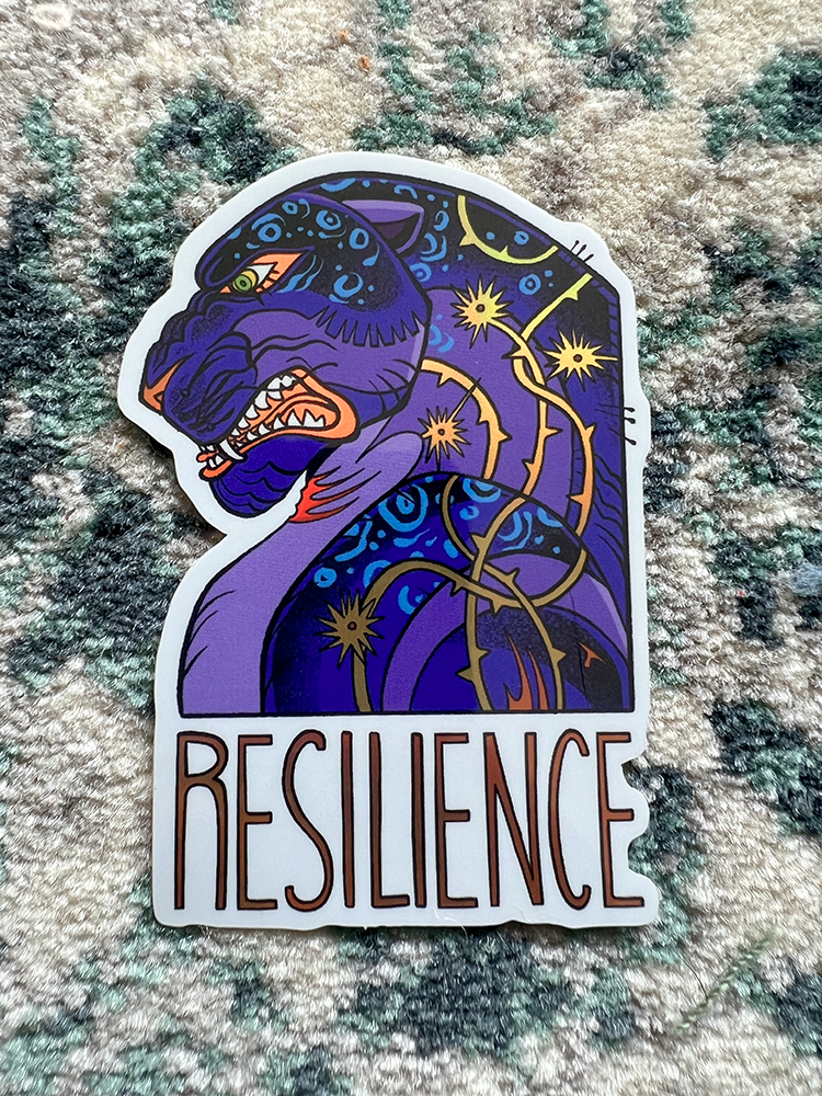 BLACK RESILIENCE - Panther vinyl sticker